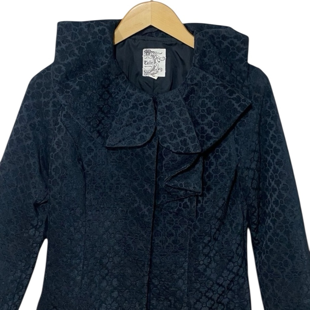 Anthropologie Tulle Black Jacquard Women's Textured Blazer Size Medium